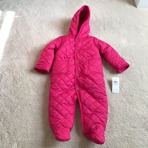NWT Ralph Lauren $115 Fleece Bunting, Size 9 Mos.